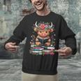 Bookworm Cute Baby Highland Cow Reading Book Unisex Sweatshirt Bookworm Cute Baby Highland Cow Reading Book Unisex Sweatshirt
