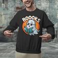 BOOOKS Cute Ghost Reading Books Halloween Unisex Sweatshirt