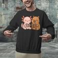 Capybara Axolotl Kawaii Kids Anime Book Lover Reading Unisex Sweatshirt Capybara Axolotl Kawaii Kids Anime Book Lover Reading Unisex Sweatshirt