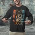 Cat & Book Art For Men Women Cat Librarian Novel Book Lover Unisex Sweatshirt