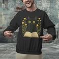 Cat Reading Book Flowers Unisex Sweatshirt Cat Reading Book Flowers Unisex Sweatshirt