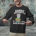 Cats And Books Read Reading Librarian Book Across America Unisex Sweatshirt