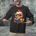 Chicken Reading a Book Farm Animal Chick Unisex Sweatshirt Chicken Reading a Book Farm Animal Chick Unisex Sweatshirt