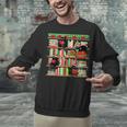 Christmas Cat Santa Bookshelves Book Lover Reader Unisex Sweatshirt