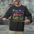 Color Our World Summer Reading 2025 Boho Wildflower Book Unisex Sweatshirt Color Our World Summer Reading 2025 Boho Wildflower Book Unisex Sweatshirt