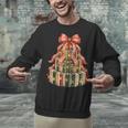 Coquette Christmas Book Tree Xmas Lights Librarian Teacher Unisex Sweatshirt