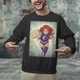 The Crimson Crescent 90s Retro Comic Book Superheroine Art Unisex Sweatshirt