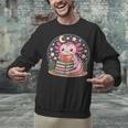 Cute Axolotl Reading Books Cozy Night Aesthetic Unisex Sweatshirt