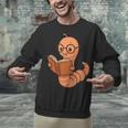Cute Bookworm Worm Reading Book Glasses Nerdy Unisex Sweatshirt