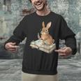 Cute Bunny Reading Book Glasses Bookworm Unisex Sweatshirt Cute Bunny Reading Book Glasses Bookworm Unisex Sweatshirt