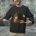 Cute Cat Book Flowers Unisex Sweatshirt