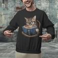 Cute Cat Reading Books With Tea Unisex Sweatshirt Cute Cat Reading Books With Tea Unisex Sweatshirt