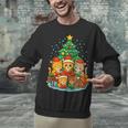 Cute Cats Reading Books Christmas Tree Unisex Sweatshirt