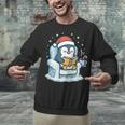 Cute Christmas Penguin Reading Book Cozy Winter Holiday Art Unisex Sweatshirt