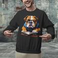 Cute Dog English Bulldog Reading Book Unisex Sweatshirt