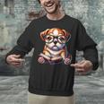 Cute Dog Puppy English Bulldog Reading Book Unisex Sweatshirt