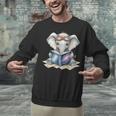 Cute Elephant Reading Universe Book Unisex Sweatshirt
