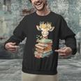 Cute Giraffe With Book Floral Bookworm Librarian Book Lover Unisex Sweatshirt