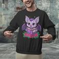 Cute Pastel Goth Bat Reading Book Unisex Sweatshirt Cute Pastel Goth Bat Reading Book Unisex Sweatshirt