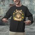 Cute Raccoon Reading Book Flowers Floral Unisex Sweatshirt Cute Raccoon Reading Book Flowers Floral Unisex Sweatshirt