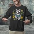 Cute Raccoon Reading Book Flowers Unisex Sweatshirt