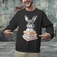 Cute Reading Bunny With Glasses Books Reader Book Bookworm Unisex Sweatshirt
