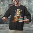 Cute Reading Chicken With Glasses Books Bookworm Reader Book Unisex Sweatshirt