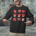 Cute Reading Hearts Valentine Day Book Lover Teacher Student Unisex Sweatshirt