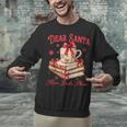 Dear Santa More Books Please Coquette Bow Books Christmas Unisex Sweatshirt