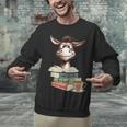 Donkey Reading Book Read Books Be Kind Stay Weird Librarian Unisex Sweatshirt