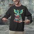 Dragon Reading Books Fantasy Lovers Mythical Creatures Unisex Sweatshirt Dragon Reading Books Fantasy Lovers Mythical Creatures Unisex Sweatshirt