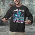 Dragon Reading Just A Girl Who Loves Dragons And Books Unisex Sweatshirt Dragon Reading Just A Girl Who Loves Dragons And Books Unisex Sweatshirt