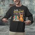 Easily Distracted By Cats And Books Book & Cat Lover Unisex Sweatshirt Easily Distracted By Cats And Books Book & Cat Lover Unisex Sweatshirt