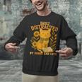 Easily Distracted By Cats And Books Cute Cat Book Lover Unisex Sweatshirt