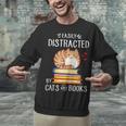 Easily Distracted By Cats And Books Reading Lover Bookish Unisex Sweatshirt