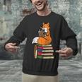 Fox Books Read Reading Librarian America Men Women Kids Unisex Sweatshirt