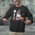 Ghost Reading Book Coquette Bow Halloween Girl Toddler Kid Unisex Sweatshirt