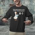 Goose Reading 67 Six Seven Meme Teacher Book Lover Unisex Sweatshirt
