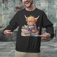 Highland Cow Reading Book Librarian Library Unisex Sweatshirt Highland Cow Reading Book Librarian Library Unisex Sweatshirt