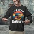 I'm With The Banned Stack Of Books Vintage Sunset Retro Unisex Sweatshirt