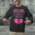 Just A Girl Who Loves Books Butterflies Reading Unisex Sweatshirt