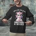Just a Girl Who Loves Unicorns & Books Bookish Unicorn Love Unisex Sweatshirt