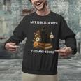 Life Is Better With Cats And Books Cute Cat Lover For Men Women Kids Unisex Sweatshirt Life Is Better With Cats And Books Cute Cat Lover For Men Women Kids Unisex Sweatshirt