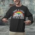 Take a Look It's In a Book Reading Vintage Retro Rainbow Unisex Sweatshirt