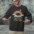 Take a Look It's In a Book Vintage Reading Teacher Rainbow Unisex Sweatshirt