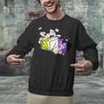 Non-Binary Book Lover Nonbinary Daisy LGBT Reading Pride Unisex Sweatshirt