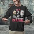Nothing Beats Reading Rock Paper Scissors Book Lover Library Unisex Sweatshirt