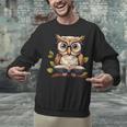 Owl Reading A Book Perched On A Branch Bookworm Unisex Sweatshirt Owl Reading A Book Perched On A Branch Bookworm Unisex Sweatshirt