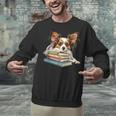 Papillon Books Reading Dog Breed Graphic For Men Women Kids Unisex Sweatshirt Papillon Books Reading Dog Breed Graphic For Men Women Kids Unisex Sweatshirt