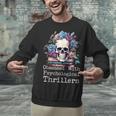Psychological Thriller Reader Fan Skull Flowers Books Unisex Sweatshirt Psychological Thriller Reader Fan Skull Flowers Books Unisex Sweatshirt